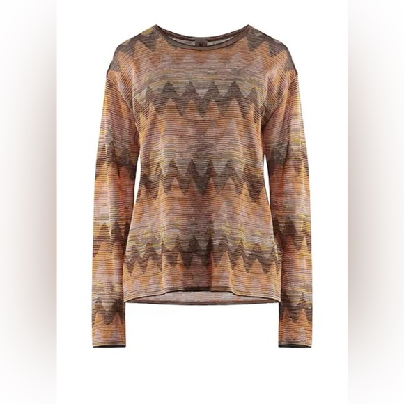 M missoni zig zag long sleeves knit top size M